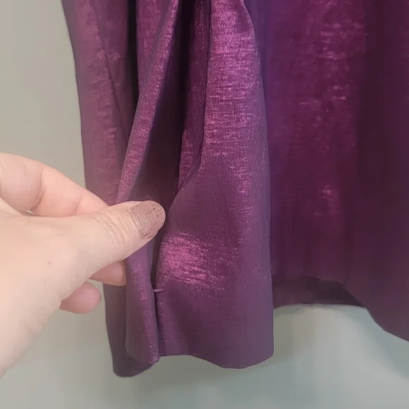 Adriana Papell NWT Midnight Purple Beaded Feminine Formal Evening Dress Size 8 - Picture 12 of 14